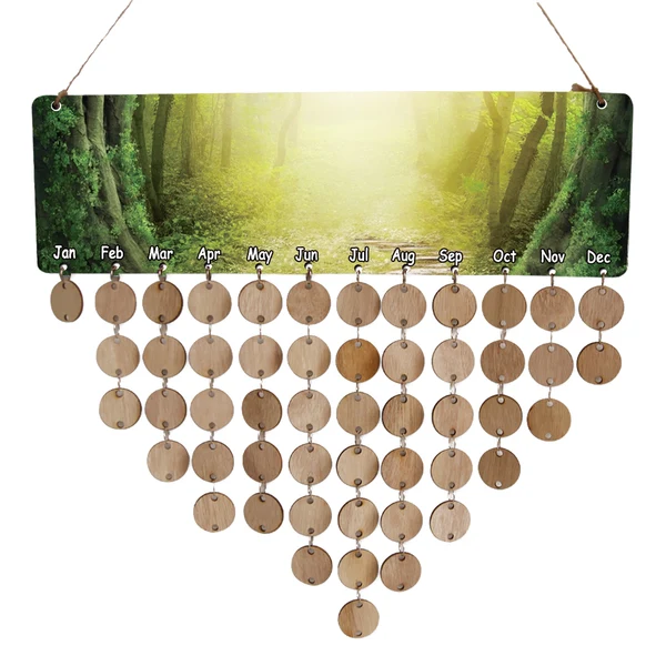 Minimalist Maxbell Forest Printed Reminder Calendar Wooden Plaque Wedding Birthday Party Sign Responsible
