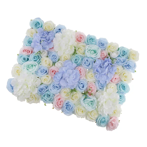 Trendy Maxbell Artificial Rose Hydrangea Flower Wall Panels Backdrop Blue Natural