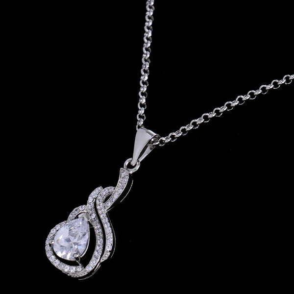Elite Maxbell Fashion Silver Crystal Rhinestone Pendant Necklace High-Performance
