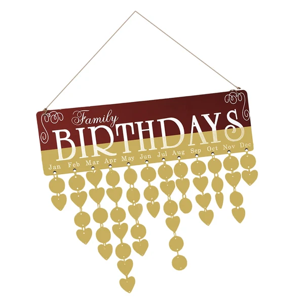 Quality Maxbell Vintage Wood Family Birthday Reminder Calendar DIY Hanging Plaque Home Decor User-Friendly