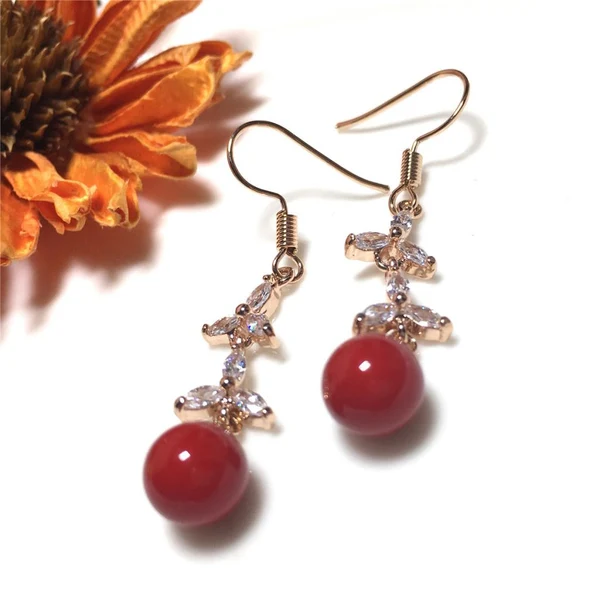 Optimized Maxbell Crystal Pearl Earrings Pendant Earrings Jewelry Gift Woman Party Girl Dangle Earrings For Quality