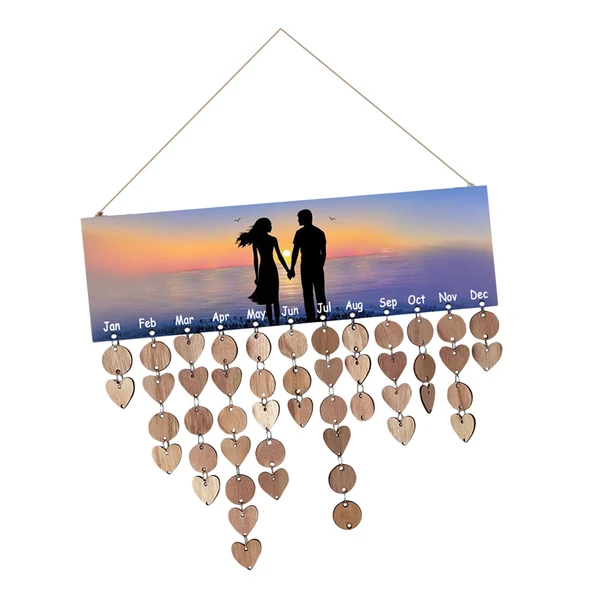 Safe Maxbell Lovers In Hand Birthday Planner Calendar Board Wooden Sign Reminder Plaque Modern