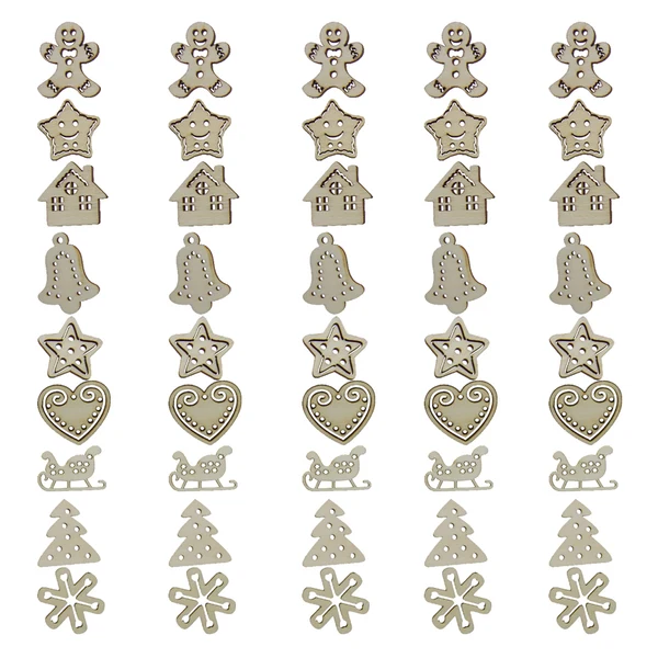 Elegant Maxbell 45pcs Assorted Unpainted Hollow Wooden Pieces Embellishments DIY Xmas Craft Excellent