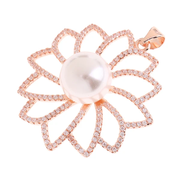 Selected Maxbell Elegant Floral Shape Crystal Pendant With Pearl Decor Girls Party Prom Gift Dependable