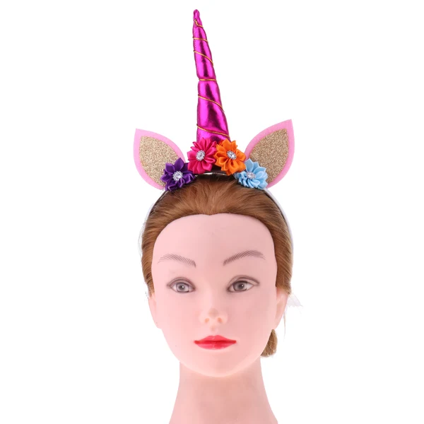 User-Friendly Maxbell Lovely Girls Glitter Unicorn Horn Flower Headband Party Cosplay Costume Soft