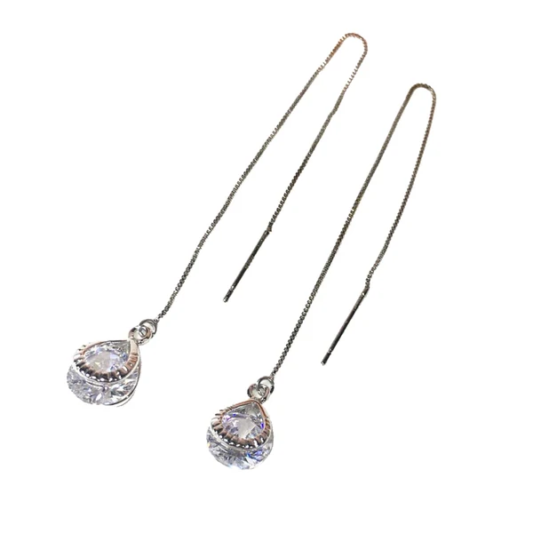 Durable Maxbell Silver Crystal Earrings Drops Pendant Earrings Jewelry Gift Woman Party Girl Dangle Earrings First-Class