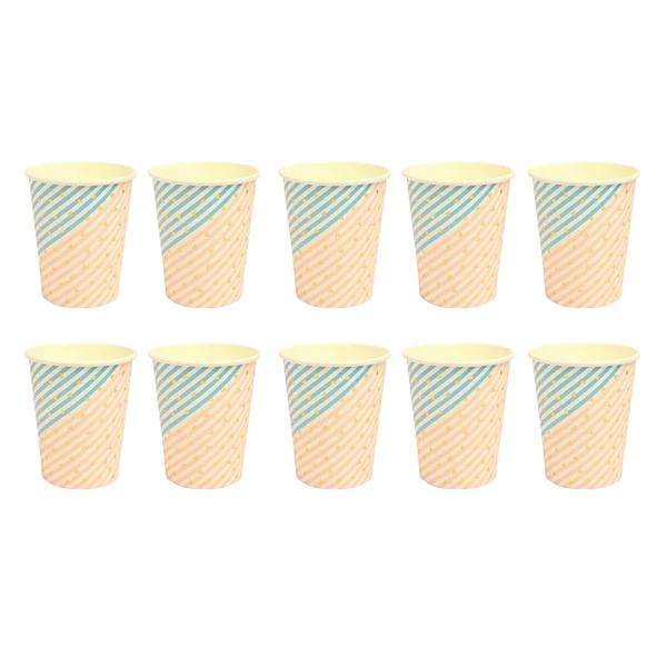 Unique Maxbell Pieces of 10 Stripe Triangle Birthday Party Baby Shower Serveware Paper Beverage Cups High-End