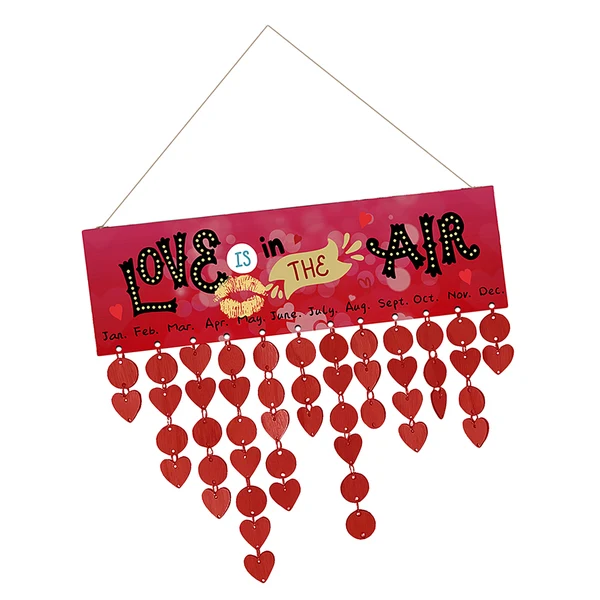 User-Friendly Maxbell Vintage Wedding Events Friends Birthday Reminder Board Wood Plaque Sign with Tags Love Is In the Air Calendar Gift Specialty