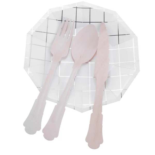 Breathable Maxbell 8 Pieces Disposable Foil Silver Grid Plates 23cm Paper Plates White And Gold Comfortable