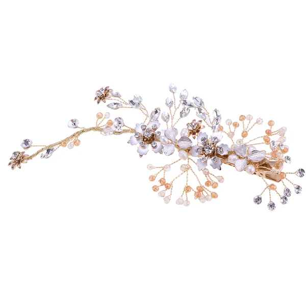 Classic Maxbell Elegant Rhinestone Flower Bridal Bridesmaid Side Hair Clip Wedding Jewelry Superior