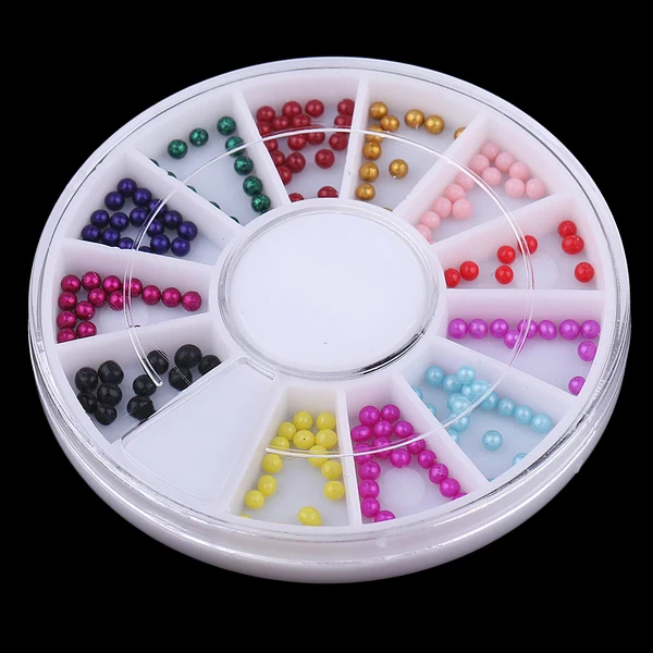Outstanding Maxbell 12 Colors Nail Art Flatback Pearls Manicure Beads DIY Scrapbooking Crafts Excellent