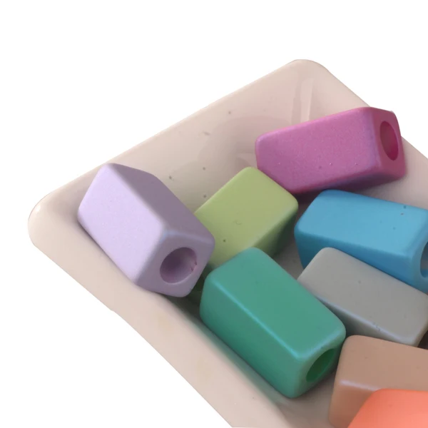 Luxury Maxbell 10 Piece Assorted Color Cuboid Shape Acrylic Loose Beads for DIY Jewelry Making Craft 20mm Organic