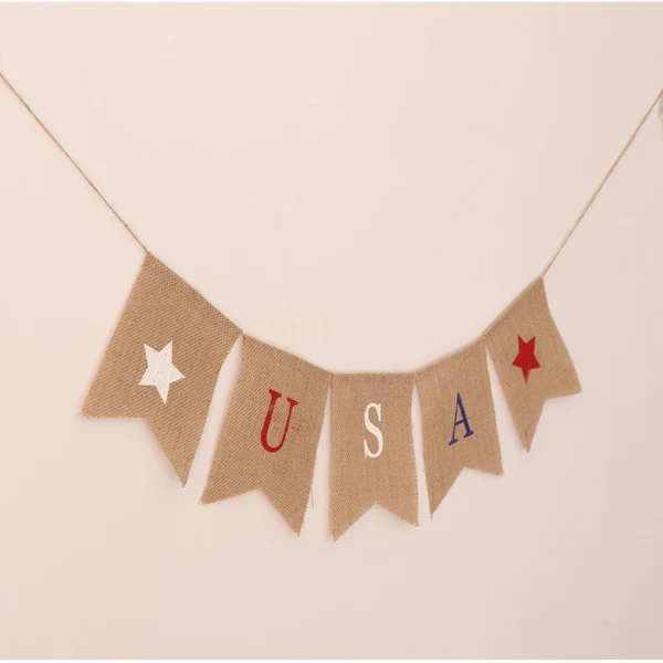 Professional Maxbell Vintage Burlap USA Banner Bunting Memorial Day Backdrops Photo Props Sign Advanced