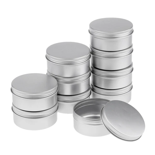 Quality Maxbell 10pcs 150ml Empty Cosmetic Pots Lip Balm Container Jar Small Powder Silver Aluminum Tins with Screw Lid Carefully Designed