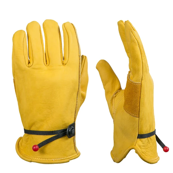 Smooth Maxbell Leather Work Gloves Motorcycle DIY Yardwork Construction S High-Grade