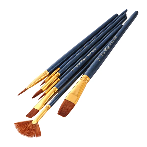 Advanced Maxbell Paint Brush Set 7 Pieces Professional Paint Brushes Artist Brushes Nylon Hair Brushes Assorted Shapes for Watercolor Oil Acrylic Painting High-Quality