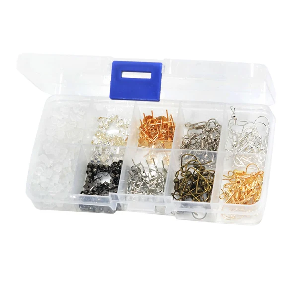 Pure Maxbell 440 Pieces Earring Making Supplies Kit with 2 Colors Earring Hooks 3 Styles Earring Backs 2 Colors Earrings Posts Flay Pad and Earring Making Findings for Handmade Jewelry Kit High-End