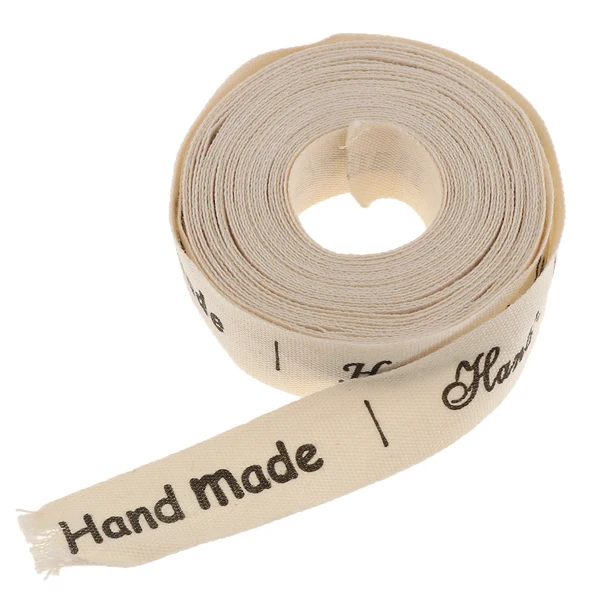 Crafted Maxbell 5 Yards Hand Made Letters Printed Cotton Ribbon Gift Present Package DIY Sewing Accessories 15mm Expertly Made