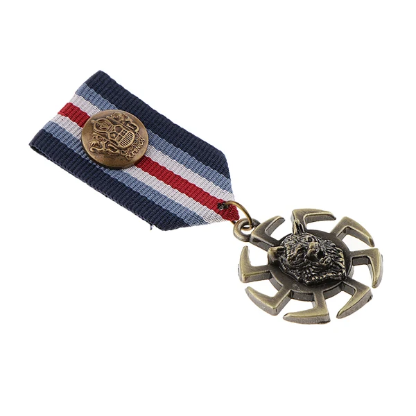 Fine Crafted Maxbell Gothic Wheel Wolf Head Animal Brooch Pin Badge Uniform Collar Lapel Medal Enhanced