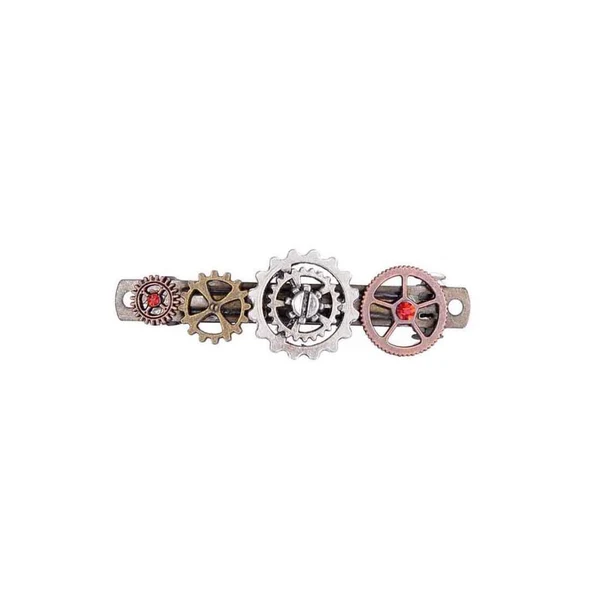 Sustainable Maxbell Lady Girls Steampunk Gears Hair Clip Goth Punk Vintage Hair Accessories World-Class