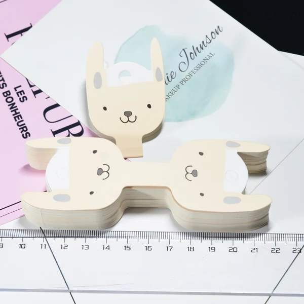 Convenient Maxbell 50 Pieces Cartoon Dog Charm Paper Hair Clip Hanging Card Jewelry Display Findings Flexible