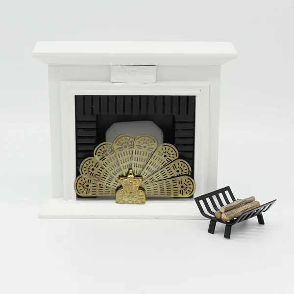 Trusted Maxbell 1 12 Scale Vintage Fireplace Cover Background Fan Home Decor Safe