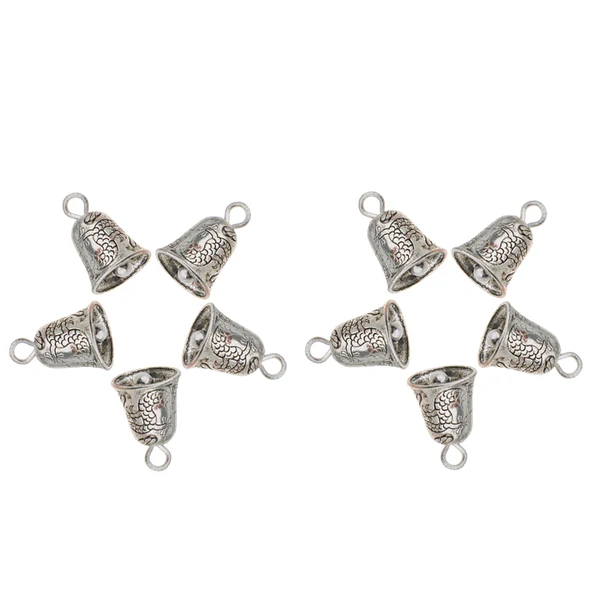 Recyclable Maxbell 10 Pieces Antique Silver Tibet Retro Jingle Bell Charm Pendant DIY Finding Craft Fashionable