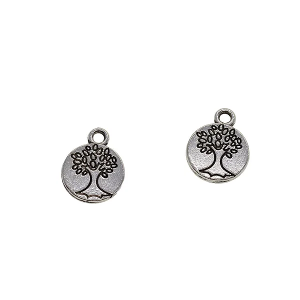 Refined Maxbell Whole Bulk Lots 50 Pieces Alloy Tibetan Silver Plated Tree of life Charms Pendants Spacer Beads for Jewelry Making DIY Handmade Craft Supplies 15x11.5mm Effective