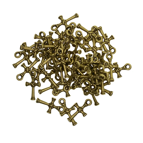 Contemporary Maxbell Religious 3D X Knot Cross Charms - 21 x 11 mm - Pack of 50 - Metal Antique Bronze Colors Tiny Cross Pendants Ancient Bronze Jewelry Findings Beads DIY Craft Supplies Sustainable