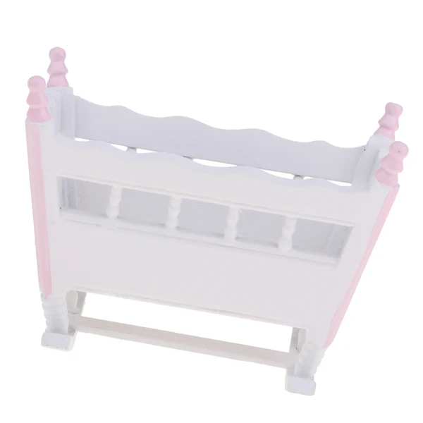 Top-Quality Maxbell Mini Wooden Cradle Rocking Bed For 1 12 Dollhouse Baby Room Bedroom Decor Smart