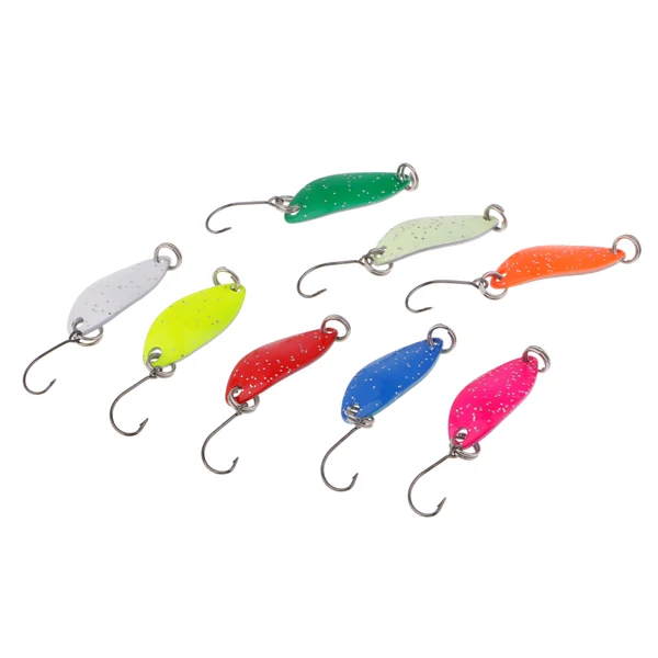First-Class Maxbell 8 Pieces Fishing Lure Bait Metal Hard Baits Fishing Spoon Lure Colorful Tool Strong Fish Attracting Comfortable