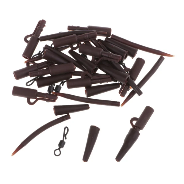 Versatile Maxbell 40pcs Carp Fishing Tackle Safety Lead Clips Quick Swivels Anti-Tangle Sleeve Kit Sophisticated