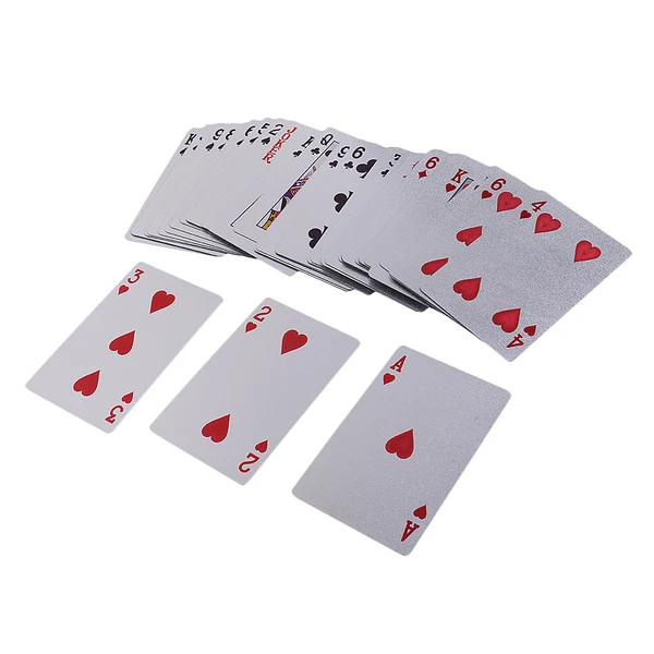 Powerful Maxbell Fashion Silver Foil Playing Cards Game Pokers Waterproof Plastic PVC Material Practical