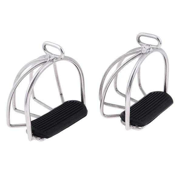 Casual Maxbell 2Pcs New Stirrups Stainless Steel Safety Cage Bendy Horse Riding Equestrian Premium Material