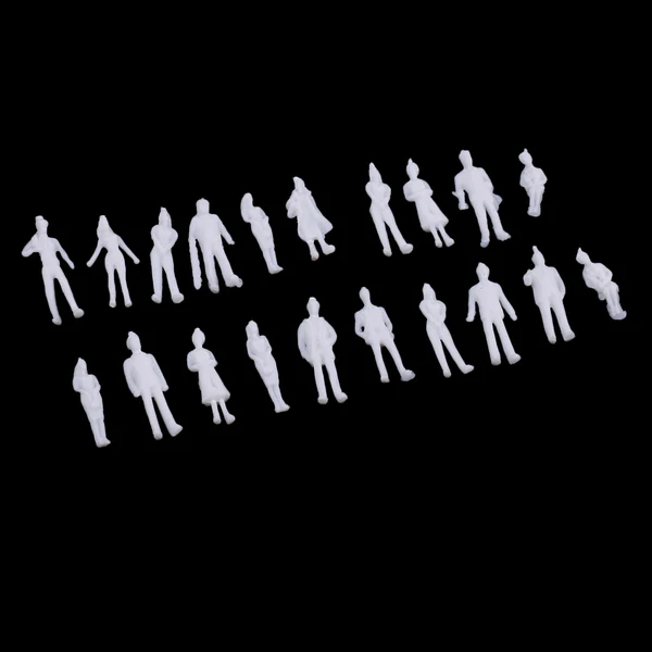 Breathable Maxbell 20Pcs 1 100 HO Scale Unpainted Model People Miniature Figures Architectural Model Human Plastic Scene Simulation Dependable