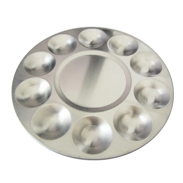 Long-Lasting Maxbell Round Aluminium Alloy Paint Palette for Artist Mixing Tray for Art Supplies Consistent