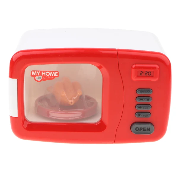 Modern Maxbell Mini Plastic Home Appliance Room Kitchen Furniture Kids Baby Pretend Play Creative Toy Educational - Microwave Oven Red Organic