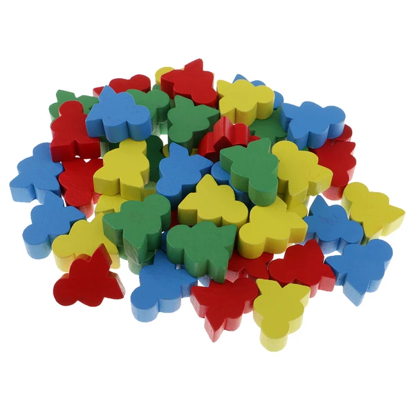 Luxury Maxbell 50 Pieces Assorted Color Human Shape Wooden Chess for Kids Board Games School Toys Crafted