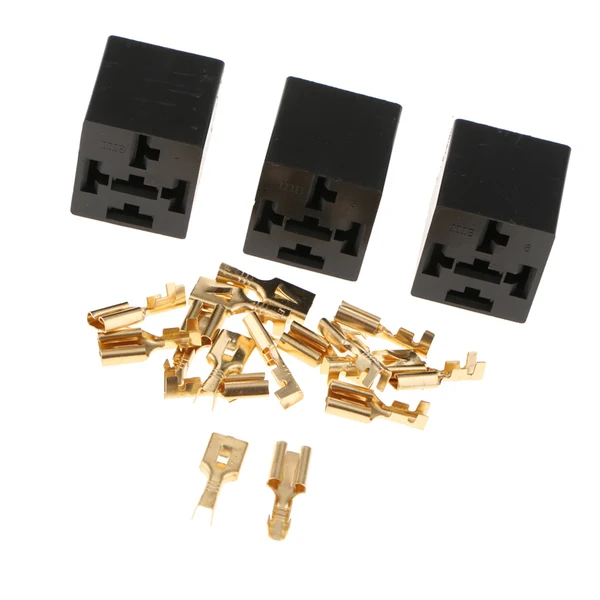 High-Quality Maxbell 3 Pieces 5 Pin Automotive Relay Socket Holder Connector With Terminals 40A Sustainable