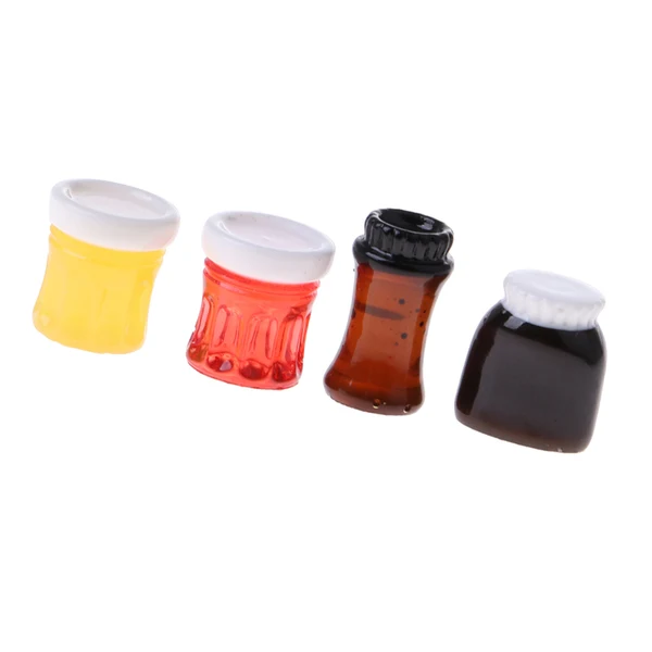 Enhanced Maxbell 4pcs Colored Miniature Fruit Jam Bottles Model 1 12 Dollhouse Food Accessory Powerful