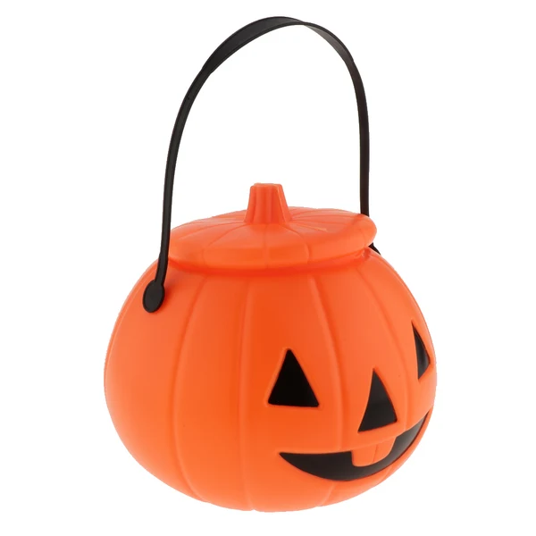 Innovative Maxbell Halloween Pumpkin Bucket Candy Holder Jar With Handle Trick or Treat Supply High-Grade