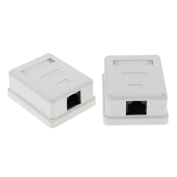Artisan Maxbell 2x Cat5e Single Port Surface Mount Outlet Box RJ45 Face Plate with Backbox Combo Refined