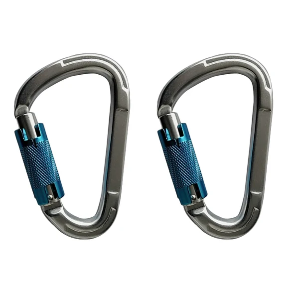 Optimized Maxbell 2pcs Carabiner Clip Aluminum Screw D Ring Locking Carabiner Spring Clips Outdoor Buckle for Hiking Rappelling Stylish