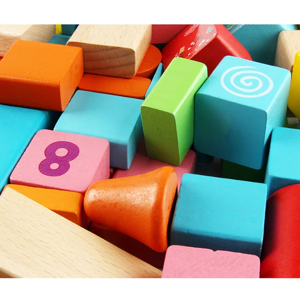 Convenient Maxbell Child 100pc Wooden Building Blocks Kids Construction Toy Bricks Set Creative Elite