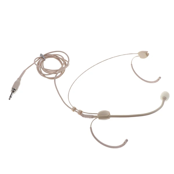 Clean Maxbell Wired Dual Ear Hook Headworn Unidirectional Microphone Condenser MIC Beige 3.5mm Plug Mic Original Design