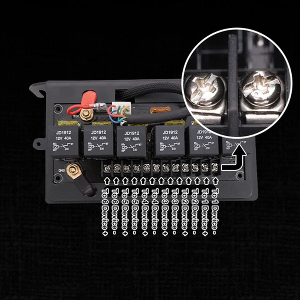 Durable Maxbell 6 Rocker Relay Switch Panel Cotrol Box With Digital Voltmeter for Jeep JK Contemporary