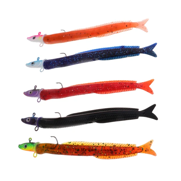 Eco-Friendly Maxbell 5pcs Soft Fishing Lure Jig Head Lure Worm Lures Swimbait 3D Eyes Sink Lures Made of high quality material and durable to use Recyclable