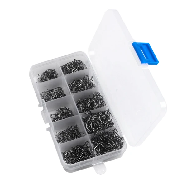 Solid Maxbell 300pcs set Assorted Carbon Steel Fish Jig Hooks Octopus Crab Hooks Kit Fishing Tackle Box 10 Sizes Eco-Friendly