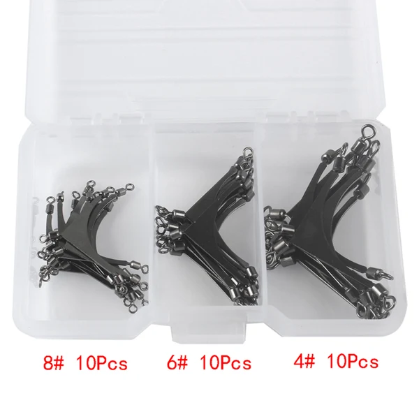 Effective Maxbell 30pcs 3-Way Barrel Swivel Ball Bearing Swivel Fishing Line Rolling Snap Strong material Smooth and reliable Responsible
