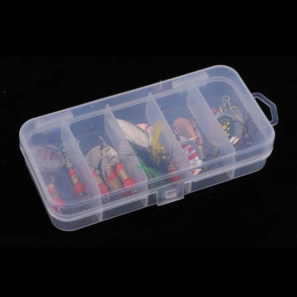 Stylish Maxbell 10pcs Metal Spoon Bait Fishing Lure Sequins Noise Paillette with Artificial Feather Treble Hook Organic